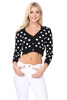 Polka Dot Jacquard Cropped Bolero Sweater Cardigan