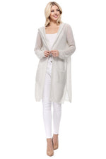 Summer Cool Open Front Hoodie Long Cardigan