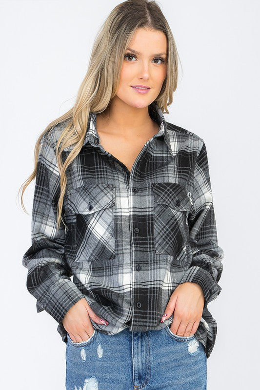 Boyfriend Oversize Checker Plaid Flannel