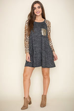 Animal Print Sleeve Aline