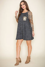 Animal Print Sleeve Aline