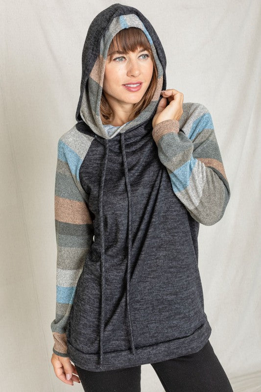 Stripe Sleeve Hoodie