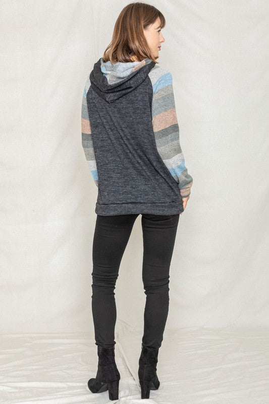 Stripe Sleeve Hoodie