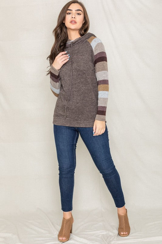 Stripe Sleeve Hoodie