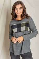 Checkered Panel Elbow Patch Tunic