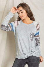 Chest Pocket Front Twist Tunic