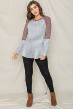 Stripe Solid Color Block Tunic