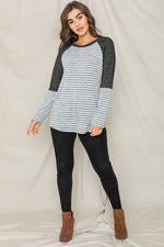 Stripe Solid Color Block Tunic