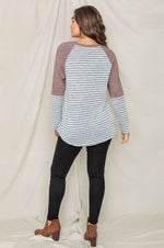 Stripe Solid Color Block Tunic