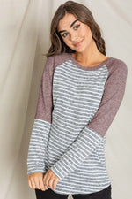 Stripe Solid Color Block Tunic