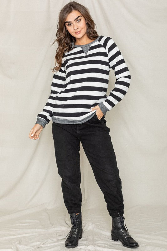 Plus Stripe V- Stich Tunic