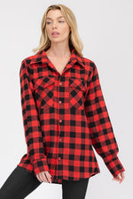 Boyfriend Checker Plaid Flannel Long Sleeve