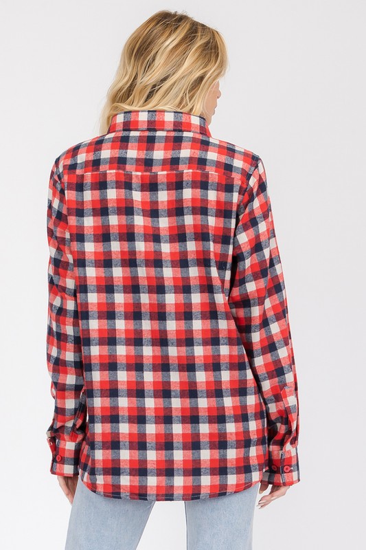 Womens Boyfriend Long Sleeve Flannel