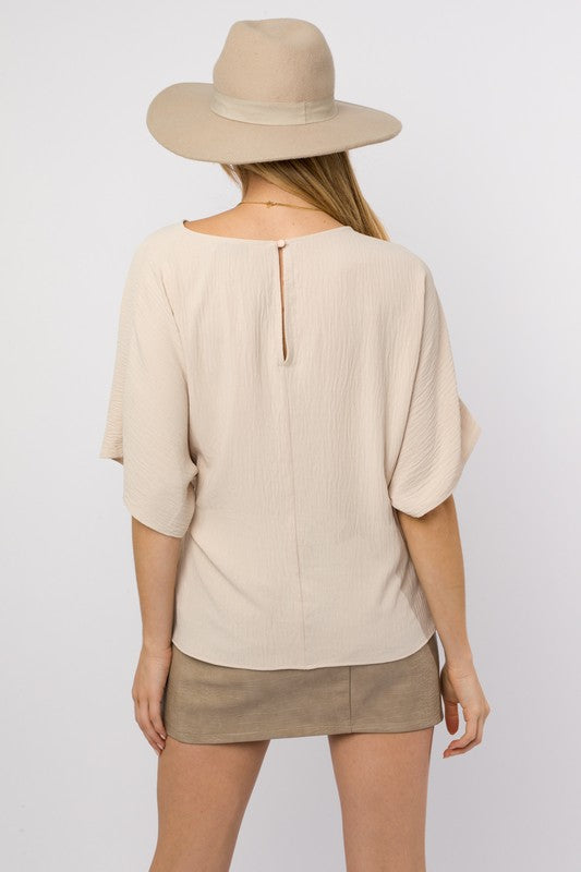 3/4 Sleeve Side Tie Top