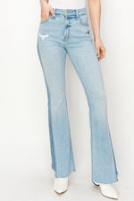 PLUS SIZE - HIGH RISE BOOT CUT COLOR PANEL DETAIL