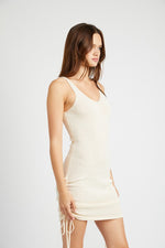 MINI SIDE SHIRRING SLEEVELESS DRESS