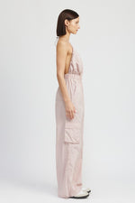 SPAGHETTI STRAP CARGO JUMPSUIT