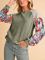 Cotton StripeDrop shoulder Sweatshirt