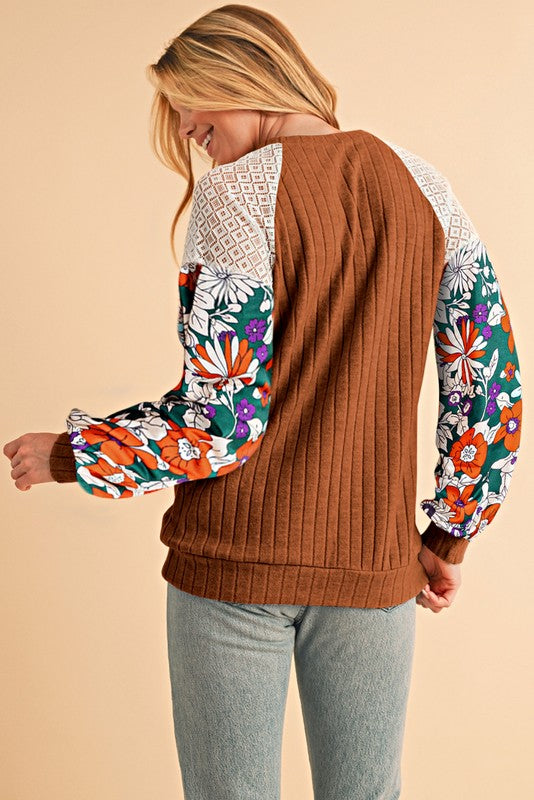 Cotton StripeDrop shoulder Sweatshirt