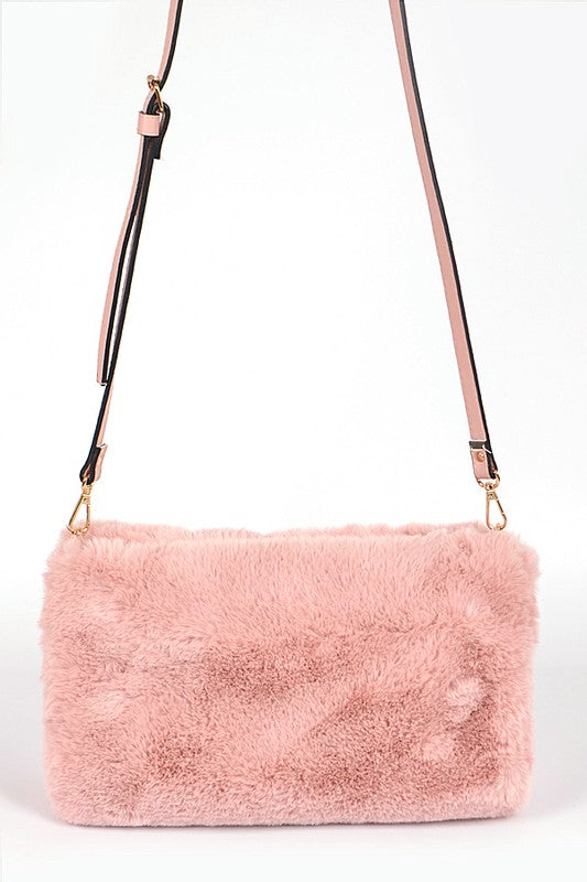 Hand Warmer Faux Fur Crossbody Bag