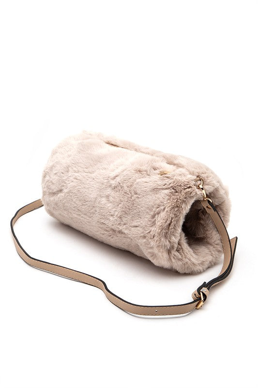 Hand Warmer Faux Fur Crossbody Bag