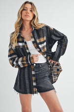 Aem+Co Curved Hem Plaid Button Up Shirt