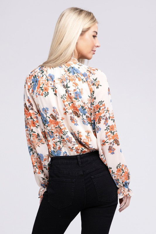 Floral chiffon blouse