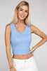 Ribbed Scoop Neck Cropped Sleeveless Top