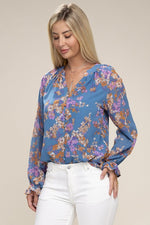 Floral chiffon blouse