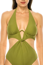 ONE PIECE BATHING SUIT OPEN TOP AND CUT OUT WAIST